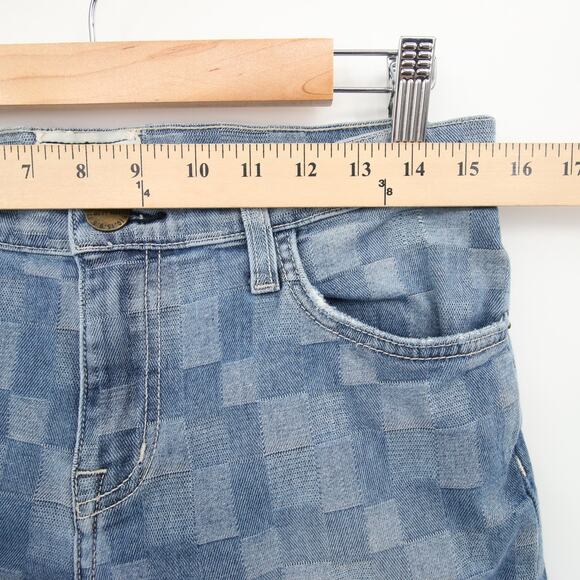 Current/Elliott Jeans Blue Distressed Checkered Grid Fling Slim Boyfriend 26 - Picture 7 of 14
